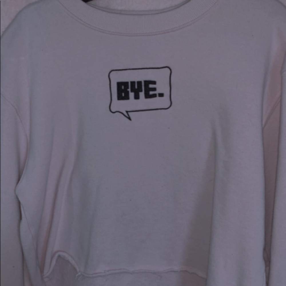 Pink graphic crop sweater